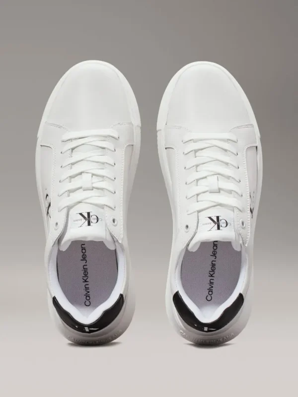 Calvin Klein Jeans Ανδρικό Παπούτσι Δερμάτινα Chunky Sneakers YM0YM00681 0LD White - Image 4