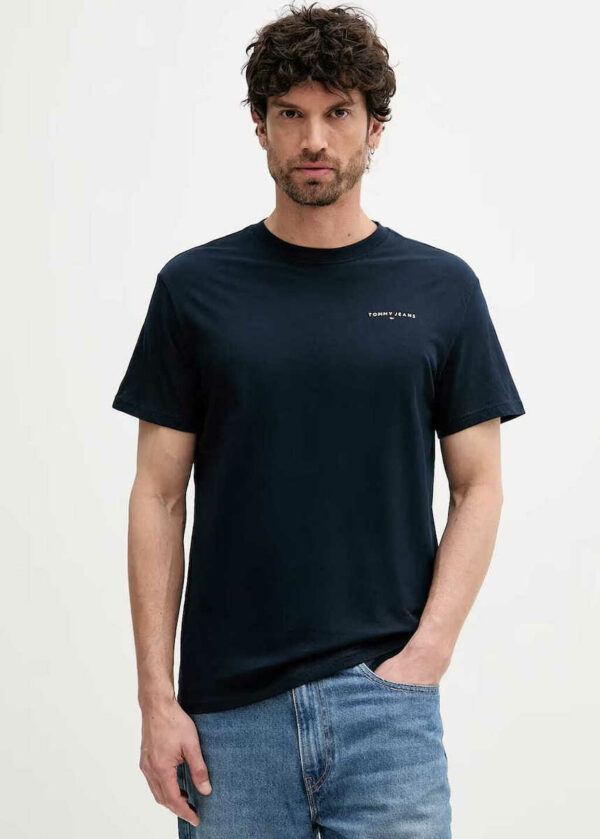 Tommy Hilfiger Ανδρικό Κοντομάνικο T-shirt Tjm Slim Linear Chest Tee Ext DM0DM21780-C1G Dark Night Navy