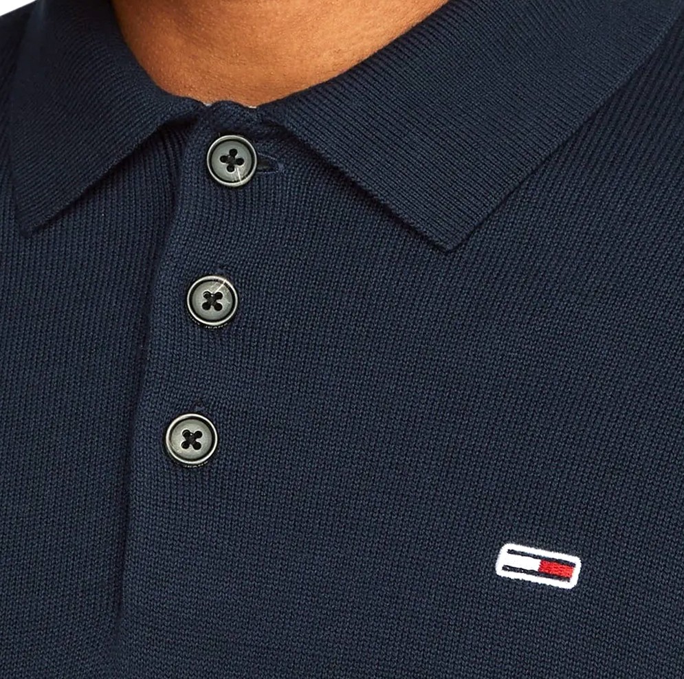 Tommy Hilfiger Ανδρική Μακρυμάνικη Μπλούζα Polo Tjm Slim Essential Polo Sweater DM0DM20304-C1G Dark Night Navy - Image 3