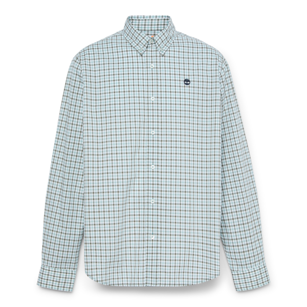 Timberland Ανδρικό Μακρυμάνικο Πουκάμισο Stretch Poplin Gingham Shirt TB0A5M2E-EYN Silver Blue Yd - Image 3