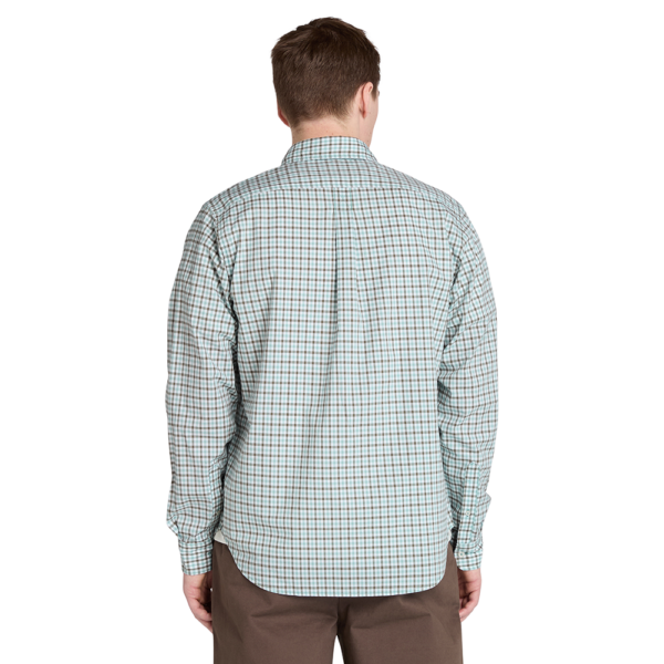 Timberland Ανδρικό Μακρυμάνικο Πουκάμισο Stretch Poplin Gingham Shirt TB0A5M2E-EYN Silver Blue Yd - Image 4
