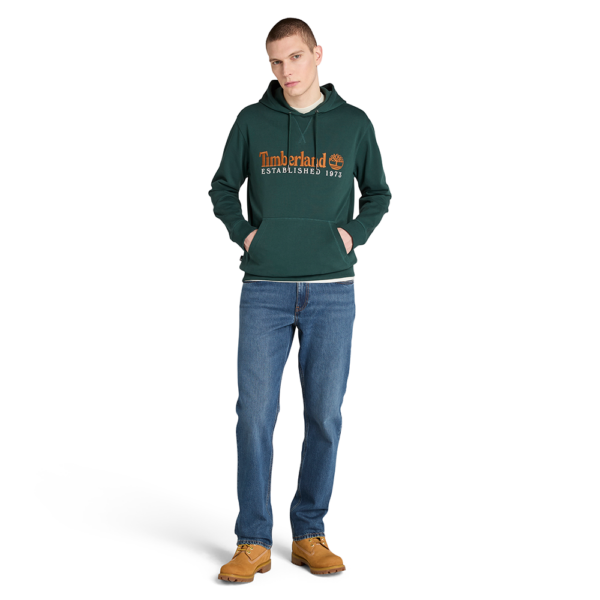 Timberland Ανδρικό Φούτερ Established 1973 Embroidered Logo Loopback Hoodie TB0A5MX8-317 Green Gables - Image 3