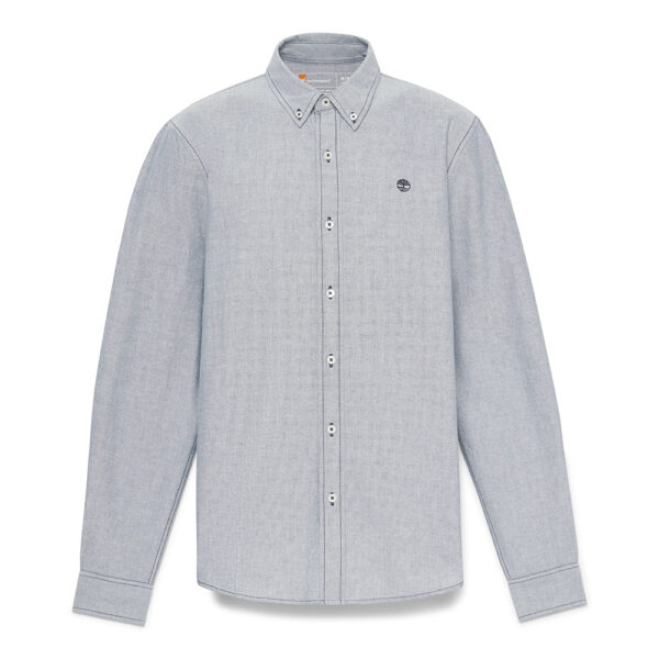 Timberland Ανδρικό Μακρυμάνικο Πουκάμισο Oxford Shirt TB0A6GPN-B68 Gray - Image 3