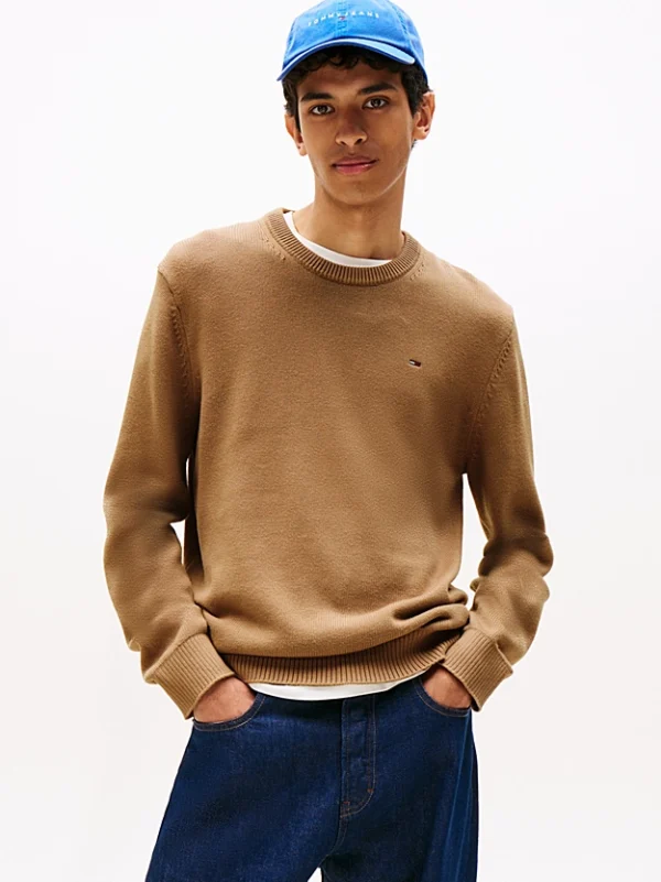Tommy Hilfiger Ανδρικό Πουλόβερ Tjm Slim Ess Sweater Ext DM0DM21787-GVP Pecan Nut