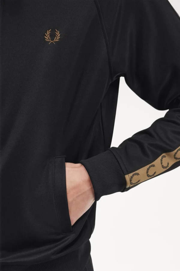 Fred Perry Ανδρική Ζακέτα Contrast Tape Track Jacket J5557-S77 Black/Shadedston - Image 6