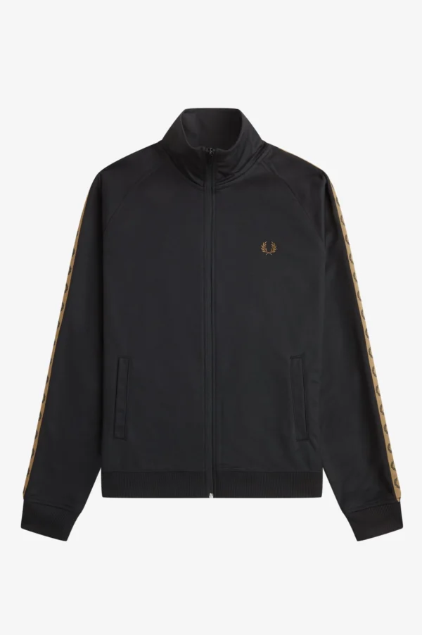 Fred Perry Ανδρική Ζακέτα Contrast Tape Track Jacket J5557-S77 Black/Shadedston - Image 4
