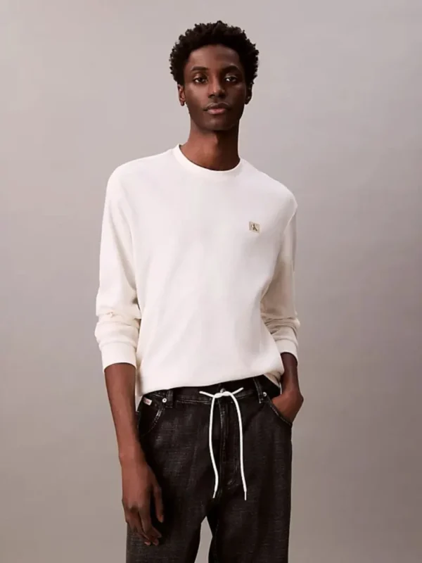 Calvin Klein Ανδρική Μακρυμάνικη Μπλούζα LV040EM217-YAS Tofu - Image 3