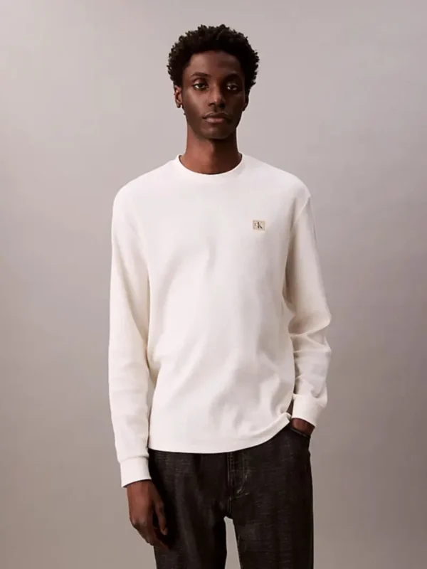 Calvin Klein Ανδρική Μακρυμάνικη Μπλούζα LV040EM217-YAS Tofu - Image 5