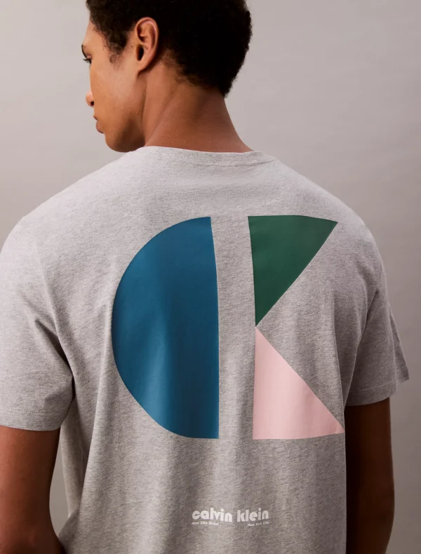 Calvin Klein Ανδρική Κοντομάνικη Μπλούζα T-shirt LV04RC827G-P79 Heroic Grey Heather - Image 3
