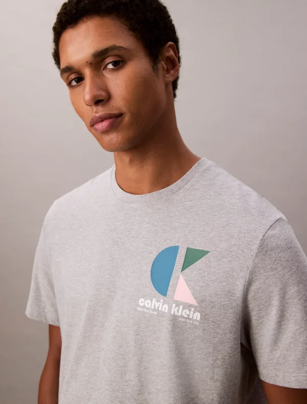 Calvin Klein Ανδρική Κοντομάνικη Μπλούζα T-shirt LV04RC827G-P79 Heroic Grey Heather - Image 4
