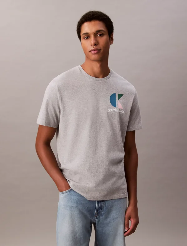 Calvin Klein Ανδρική Κοντομάνικη Μπλούζα T-shirt LV04RC827G-P79 Heroic Grey Heather