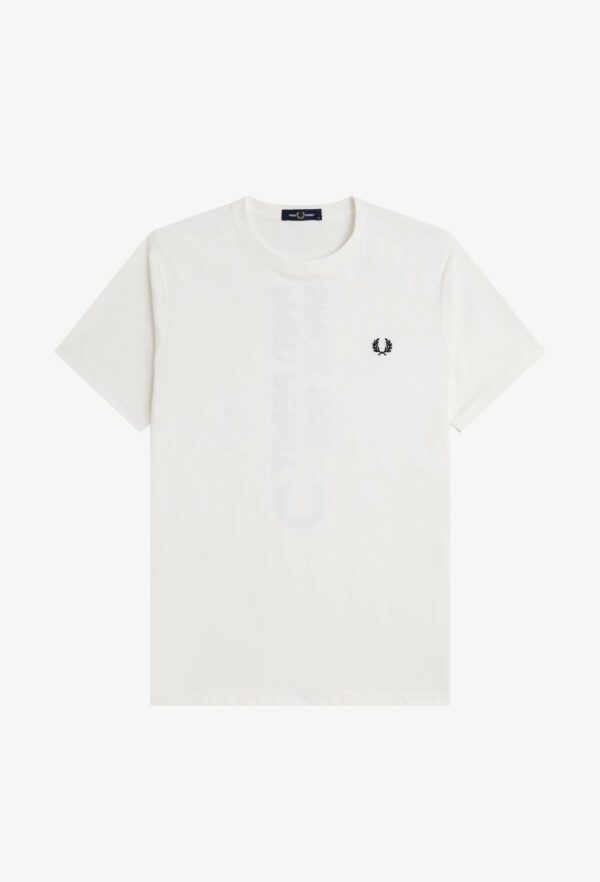 Fred Perry Ανδρική Κοντομάνικη Μπλούζα Bold Branding T-shirt M1303-129 Snow White - Image 4