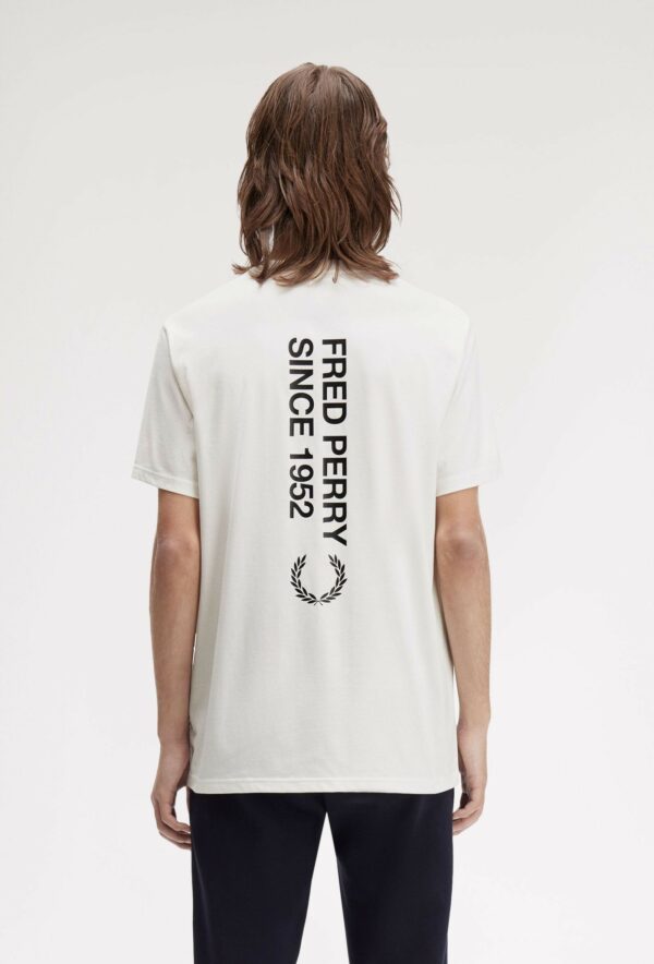 Fred Perry Ανδρική Κοντομάνικη Μπλούζα Bold Branding T-shirt M1303-129 Snow White - Image 2