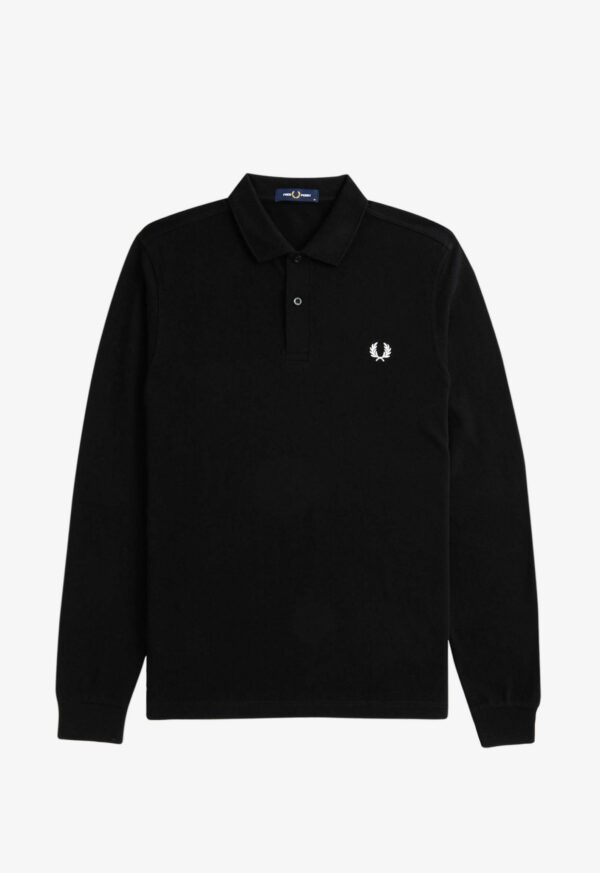 Fred Perry Ανδρική Μακρυμάνικη Μπλούζα Polo The Long Sleeve Fp Shirt M6006-350 Black - Image 4