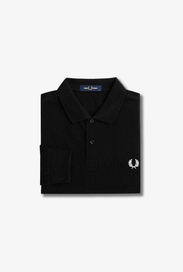 Fred Perry Ανδρική Μακρυμάνικη Μπλούζα Polo The Long Sleeve Fp Shirt M6006-350 Black - Image 3