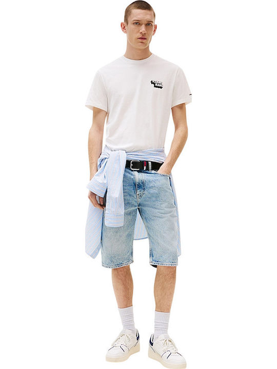 Tommy Hilfiger Ανδρική Κοντομάνικη Μπλούζα T-shrirt Tjm Slim Stack Logo Tee Ext DM0DM21539-YBL Ecru - Image 3