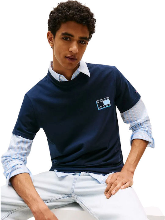 Tommy Hilfiger Ανδρικό T-shirt Tjm Slim Pop Color Flag Tee Ext DM0DM21577-C1G Dark Night Navy - Image 3