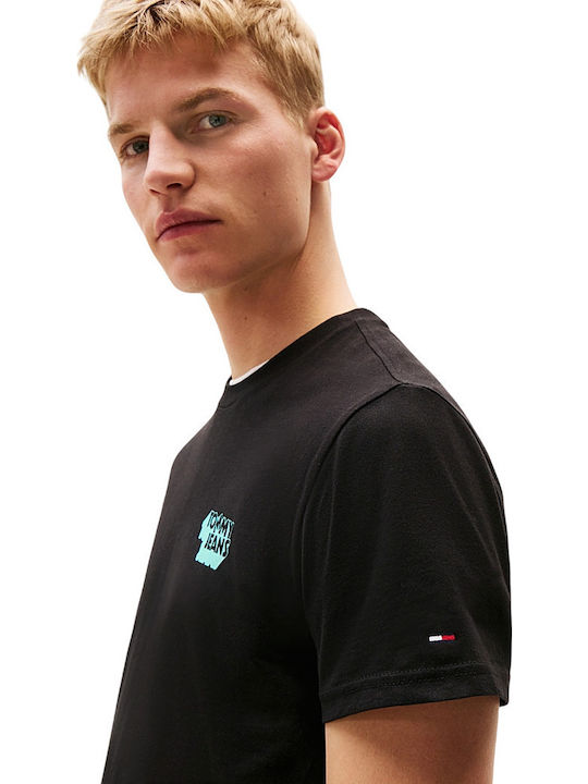 Tommy Hilfiger Ανδρική Κοντομάνικη Μπλούζα T-shrirt Tjm Slim Stack Logo Tee Ext DM0DM21539-BDS Black - Image 2
