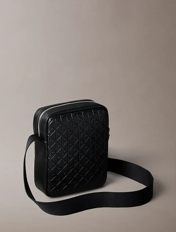 Calvin Klein Ανδρική Τσάντα Χιαστή Emblem Emboss Reported LV04D3204G-UB1 Black - Image 2