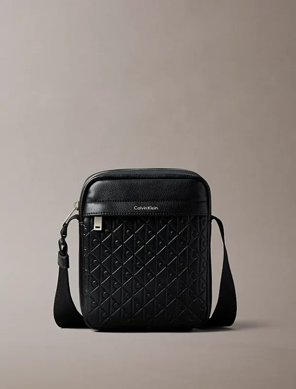 Calvin Klein Ανδρική Τσάντα Χιαστή Emblem Emboss Reported LV04D3204G-UB1 Black
