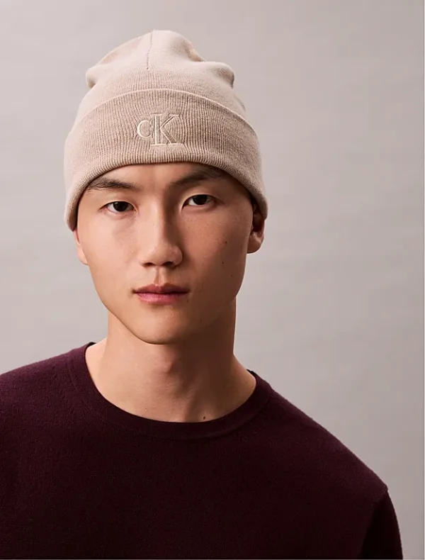 Calvin Klein Ανδρικός Σκούφος Ck Fine Rib Beanie LV04D8020G-RMU Chateau Gray - Image 4