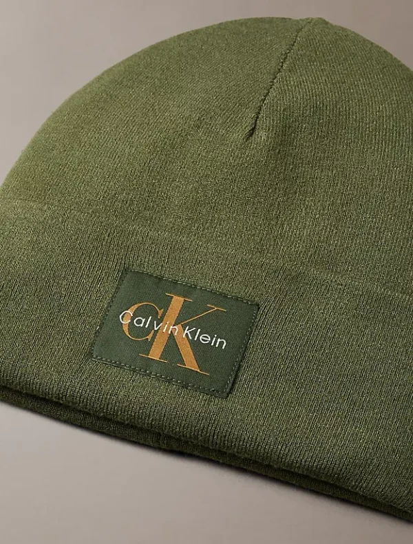 Calvin Klein Ανδρικός Σκούφος Monologo Patch Beanie LV04D8088G-LLP Thyme - Image 3