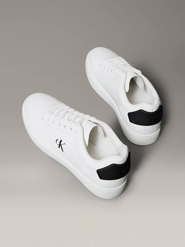 Calvin Klein Ανδρικά Δερμάτινα Sneakers Classic Cupsole Ru Patch Lth YM0YM01297-01W White - Image 3
