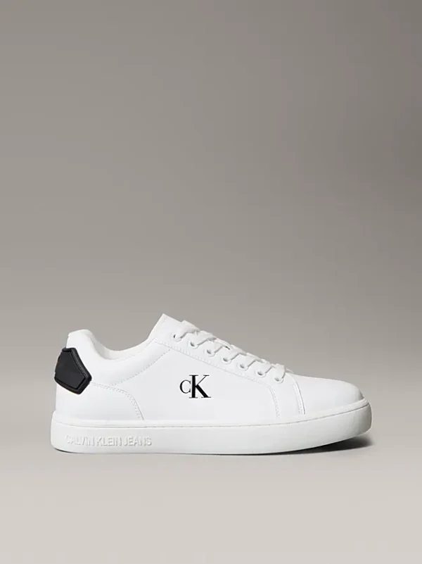Calvin Klein Ανδρικά Δερμάτινα Sneakers Classic Cupsole Ru Patch Lth YM0YM01297-01W White