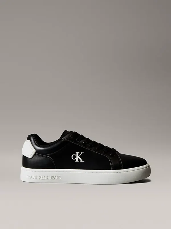 Calvin Klein Ανδρικά Δερμάτινα Sneakers Classic Cupsole Ru Patch Lth YM0YM01297-0QM Black