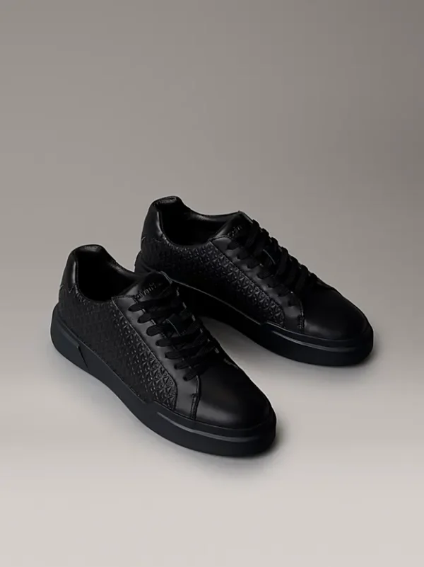 Calvin Klein Ανδρικά Παπούτσια Sneakers Chunky Cupsole Laceup Lth Aop YM0YM01383-0GJ Triple Black - Image 2