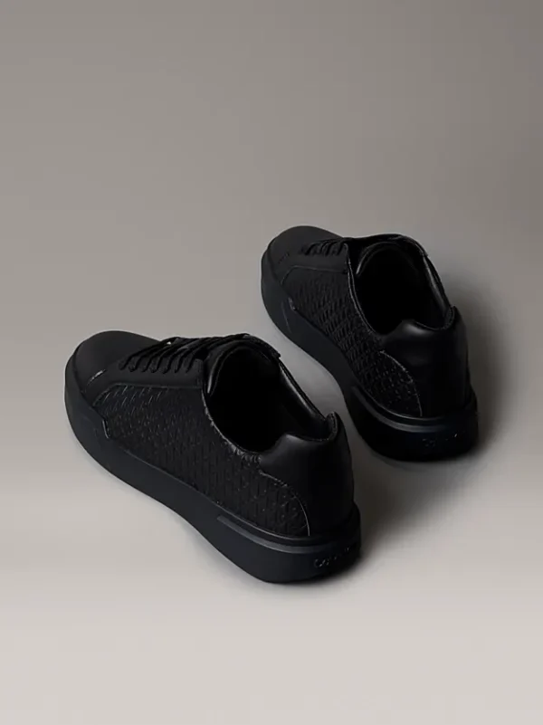 Calvin Klein Ανδρικά Παπούτσια Sneakers Chunky Cupsole Laceup Lth Aop YM0YM01383-0GJ Triple Black - Image 3