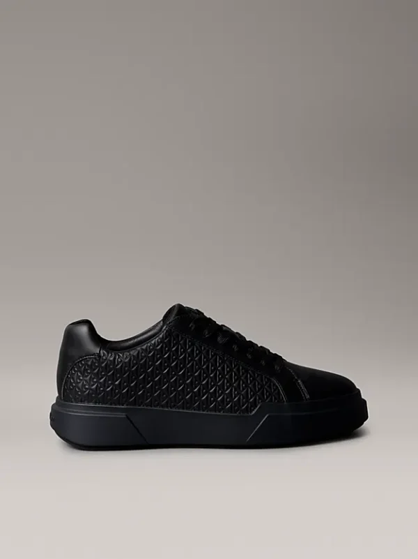 Calvin Klein Ανδρικά Παπούτσια Sneakers Chunky Cupsole Laceup Lth Aop YM0YM01383-0GJ Triple Black