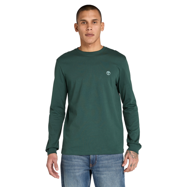 Timberland Ανδρική Μακρυμάνικη Μπλούζα LS Dunstan River Jersey Crew Tee Slim TB0A2BQ3-317 Green Gables