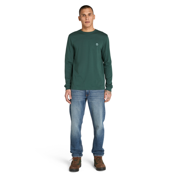 Timberland Ανδρική Μακρυμάνικη Μπλούζα LS Dunstan River Jersey Crew Tee Slim TB0A2BQ3-317 Green Gables - Image 3