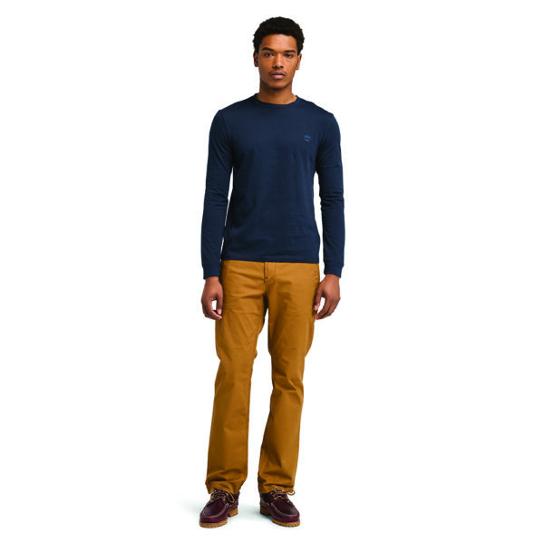 Timberland Ανδρική Μακρυμάνικη Μπλούζα LS Dunstan River Jersey Crew Tee Slim TB0A2BQ3-Z02 Dark Sapphire/Dark Denim - Image 2