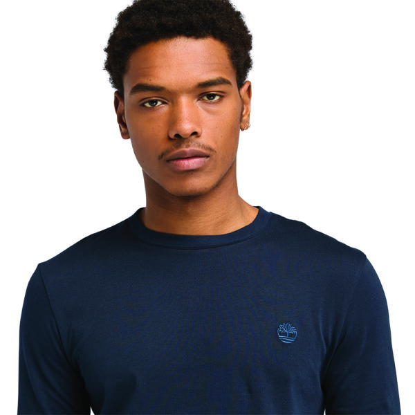 Timberland Ανδρική Μακρυμάνικη Μπλούζα LS Dunstan River Jersey Crew Tee Slim TB0A2BQ3-Z02 Dark Sapphire/Dark Denim - Image 3
