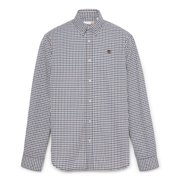 Timberland Ανδρικό Μακρυμάνικο Πουκάμισο Stretch Poplin Gingham Shirt TB0A5M2E-G56 Chocolate Brown Yd - Image 4