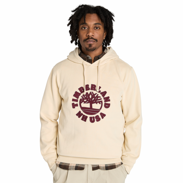 Timberland Ανδρικό Φούτερ Με Κουκούλα Holiday Graphic Hoodie TB0A5MBT-EFL Angora