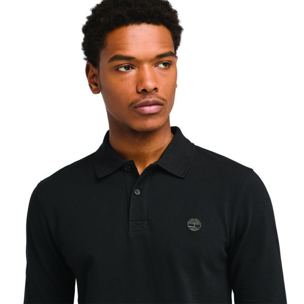 Timberland Ανδρική Κοντομάνικη Μπλούζα Ls Millers River Pique Polo TB0A6VD2-001 Black - Image 3