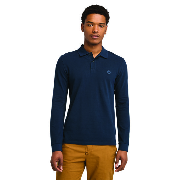 Timberland Ανδρική Μακρυμάνικη Μπλούζα Ls Millers River Pique Polo TB0A6VD2-433 Dark Sapphire (Assorted)