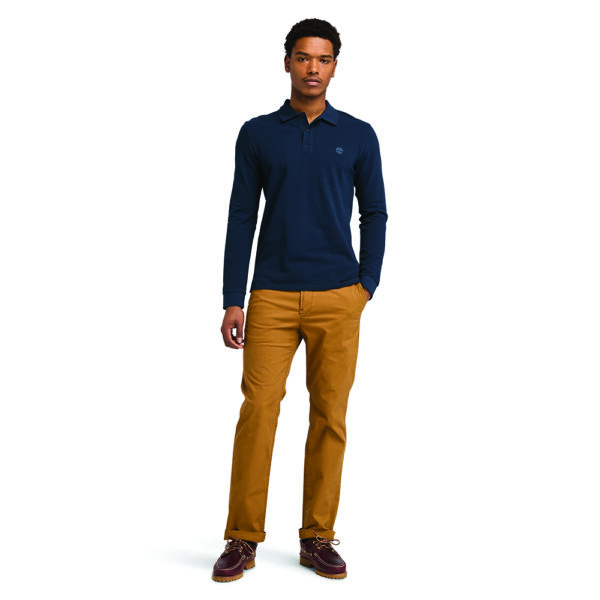 Timberland Ανδρική Μακρυμάνικη Μπλούζα Ls Millers River Pique Polo TB0A6VD2-433 Dark Sapphire (Assorted) - Image 2