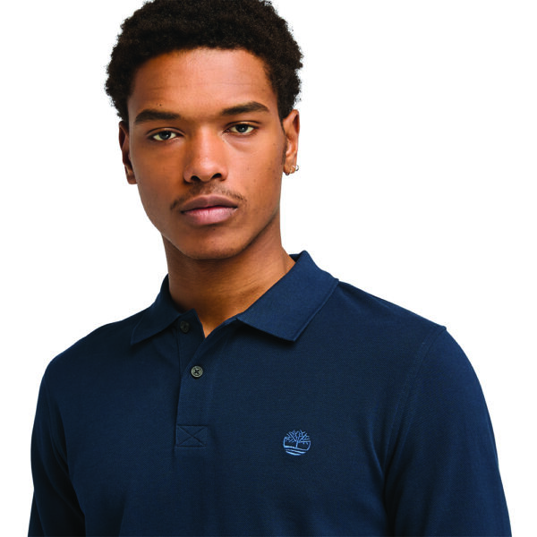 Timberland Ανδρική Μακρυμάνικη Μπλούζα Ls Millers River Pique Polo TB0A6VD2-433 Dark Sapphire (Assorted) - Image 3