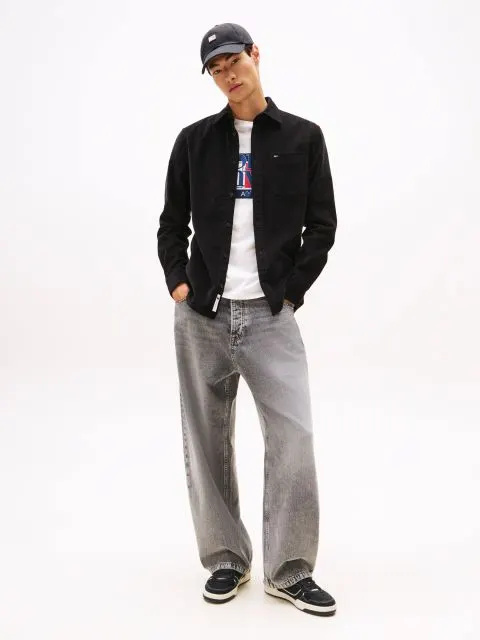 Tommy Hilfiger Ανδρικό Μακρυμάνικο Πουκάμισο Tjm Reg Baby Cord Shirt Ext DM0DM22021-BDS Black - Image 2