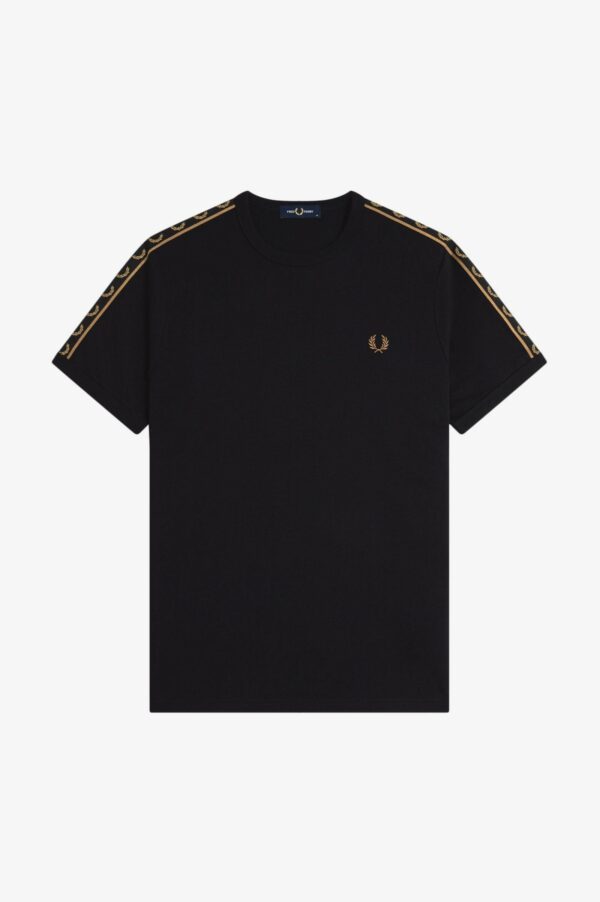 Fred Perry Ανδρική Κοντομάνικη Μπλούζα Contrast Tape Ringer T-Shirt M4613-S77 Black/Shaded Stone - Image 5