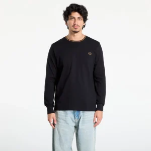 Fred Perry Ανδρική Μακρυμάνικη Μπλούζα Ls Twin Tipped T-shirt M9602-184 Black