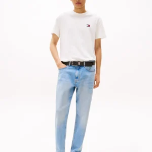 Tommy Hilfiger Ανδρική Κοντομάνικη Μπλούζα T-Shirt Tjm Reg Badge Tee Ext DM0DM20322-YBL Ecru