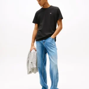 Tommy Jeans Ανδρική Κοντομάνικη Μπλούζα T-Shirt Tjm Slim Jersey C Neck Ext DM0DM09598-BDS Black