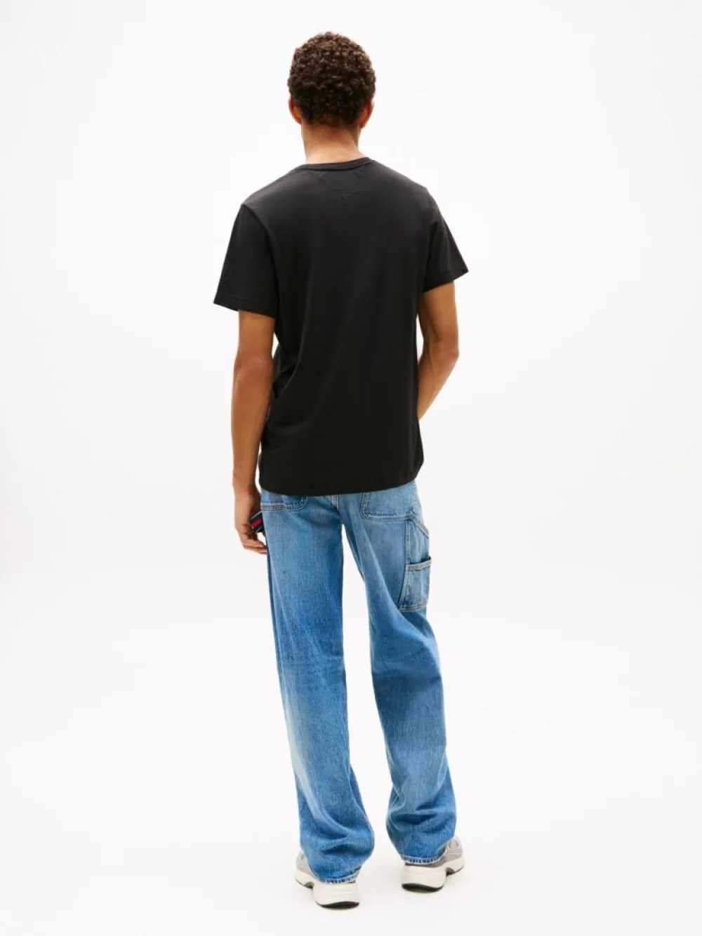 Tommy Jeans Ανδρική Κοντομάνικη Μπλούζα T-Shirt Tjm Slim Jersey C Neck Ext DM0DM09598-BDS Black - Image 3