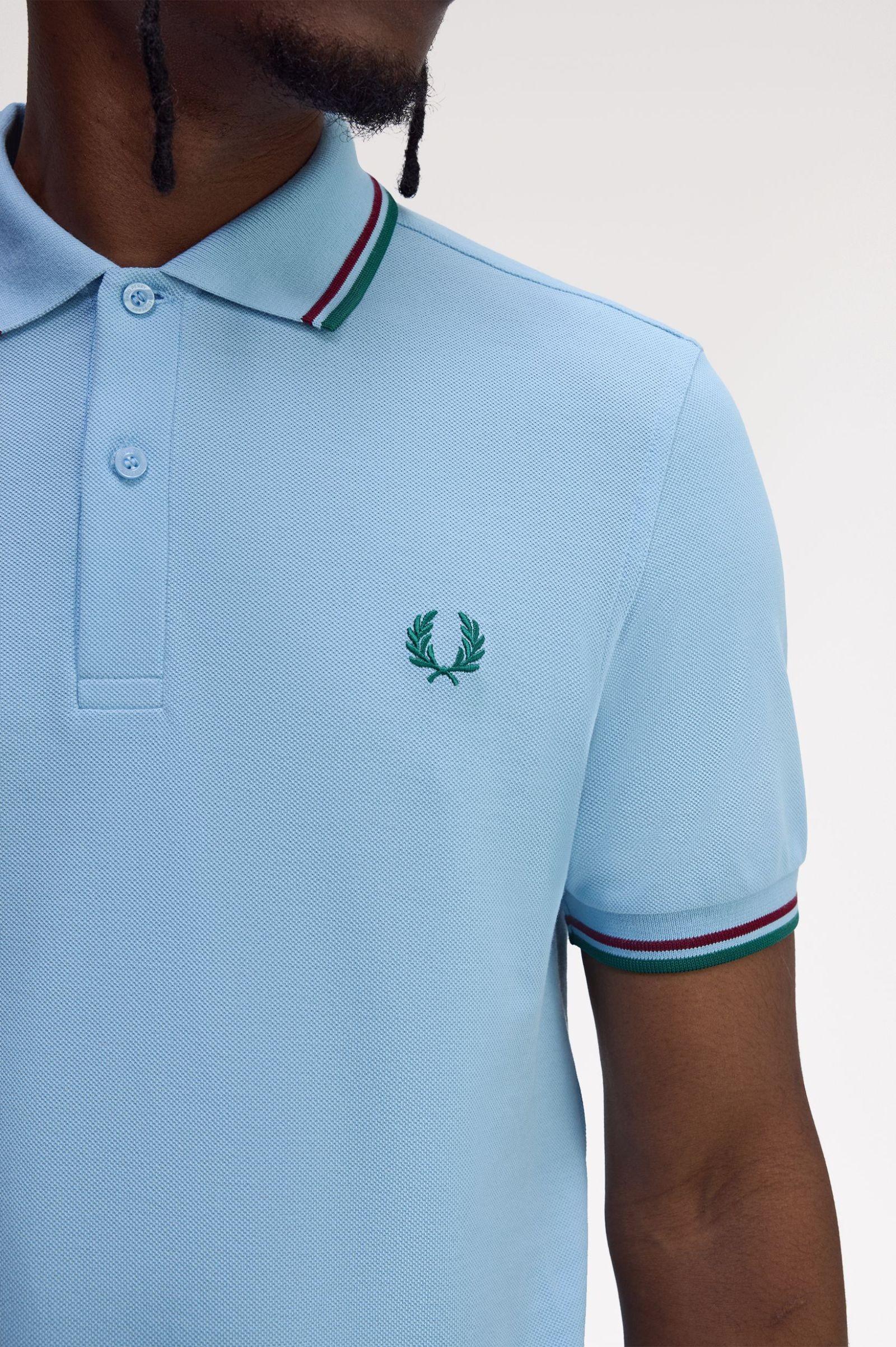 Fred Perry Ανδρική Κοντομάνικη Μπλούζα Twin Tipped Fred Perry Shirt M3600-Z55 Track Blue / Burnt Red / Sport Green - Image 5