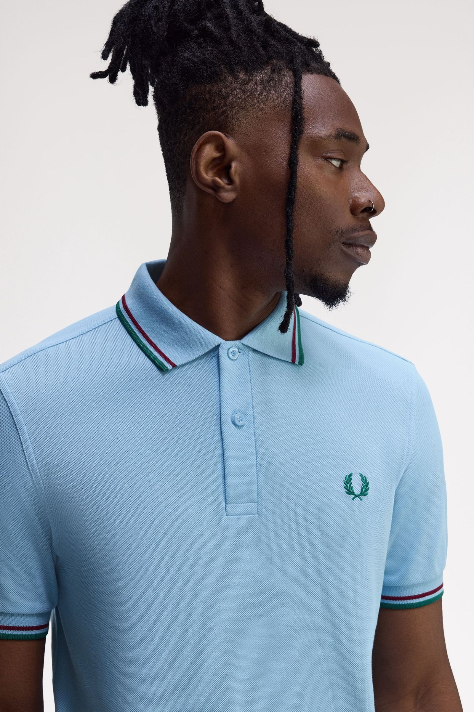 Fred Perry Ανδρική Κοντομάνικη Μπλούζα Twin Tipped Fred Perry Shirt M3600-Z55 Track Blue / Burnt Red / Sport Green - Image 3